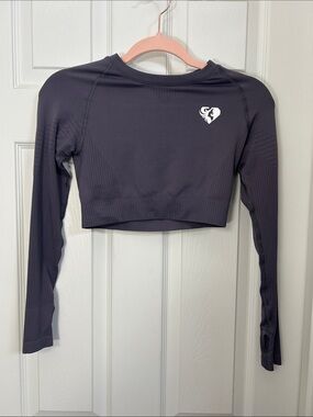 WOMENS BEST POWER SEAMLESS LONG SLEEVE CROP TOP size Small